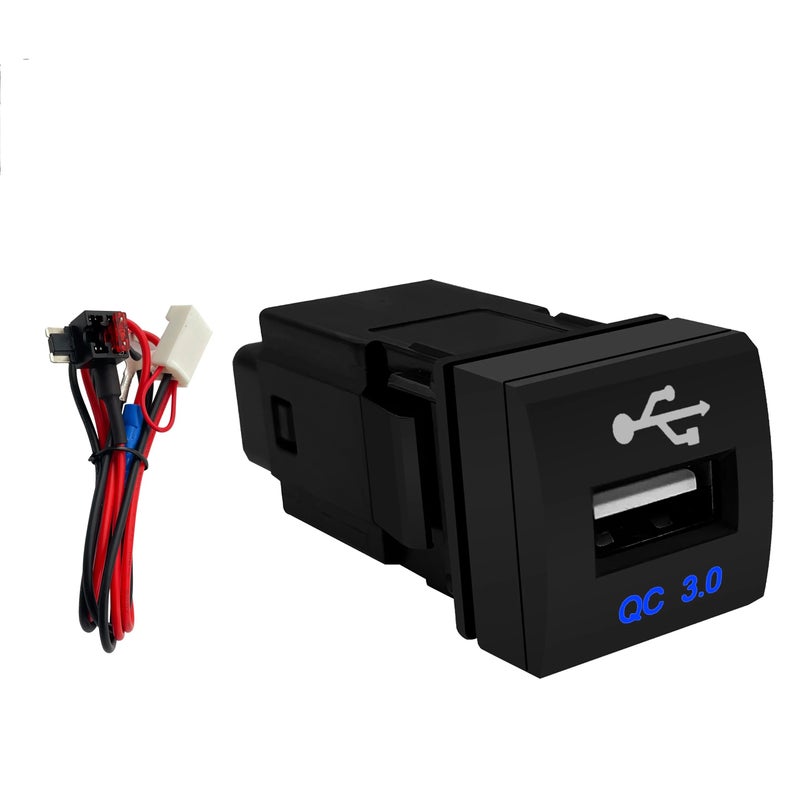 Bluejw 22x22mm QC3.0 USB Car Charger for Toyota Land Cruiser Prado 150 Rav4 Camry Hiace Corolla - 18W Fast Charging Automobile Charger - Image 4